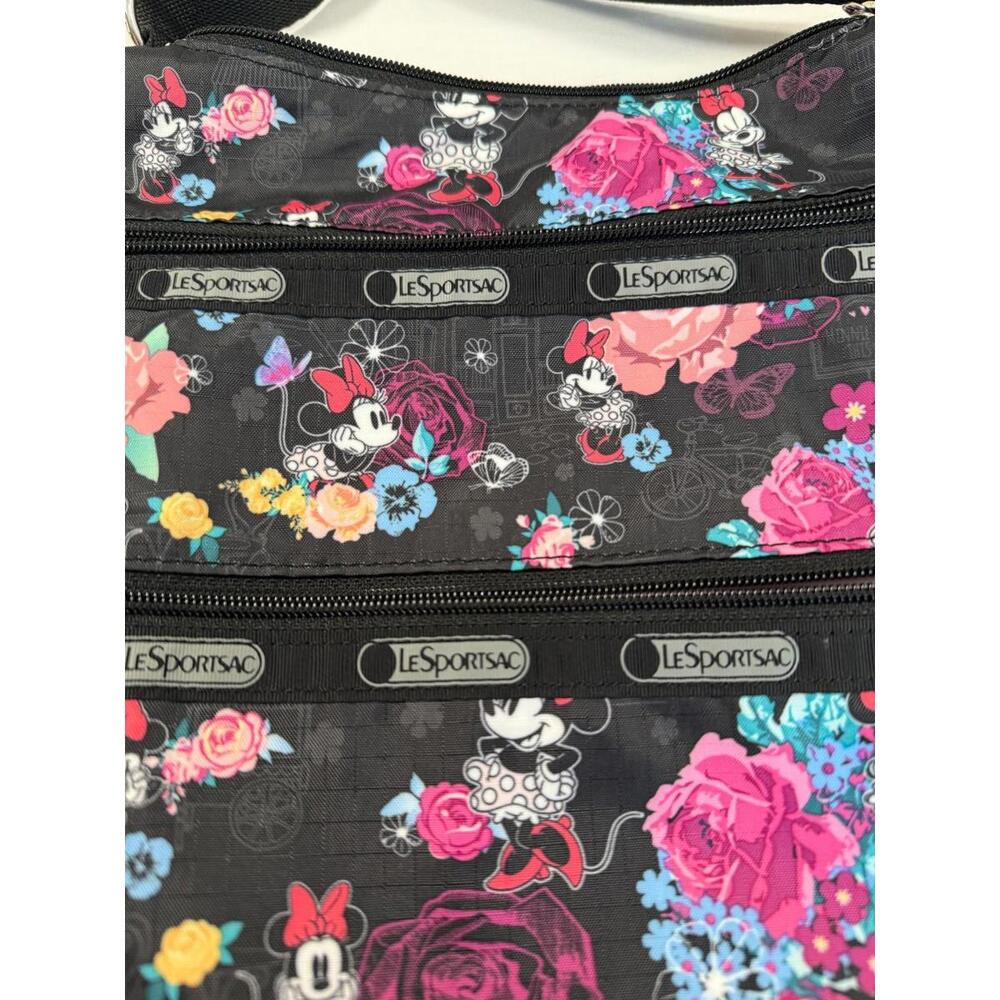 LeSportsac Disney Minnie Mouse Floral Triple Zipper Crossbody Bag - Picture 3 of 6